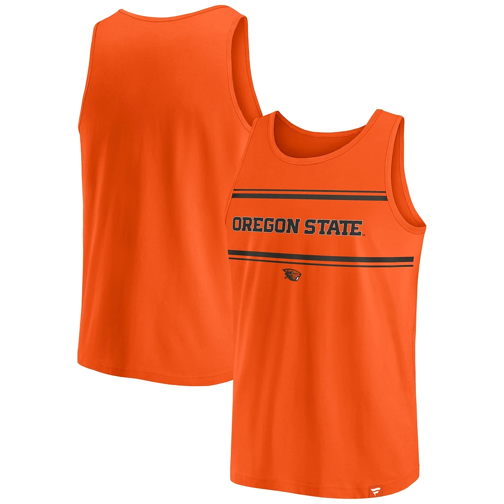 Men's Fanatics Orange Oregon State Beavers Stripe Block Tank Top