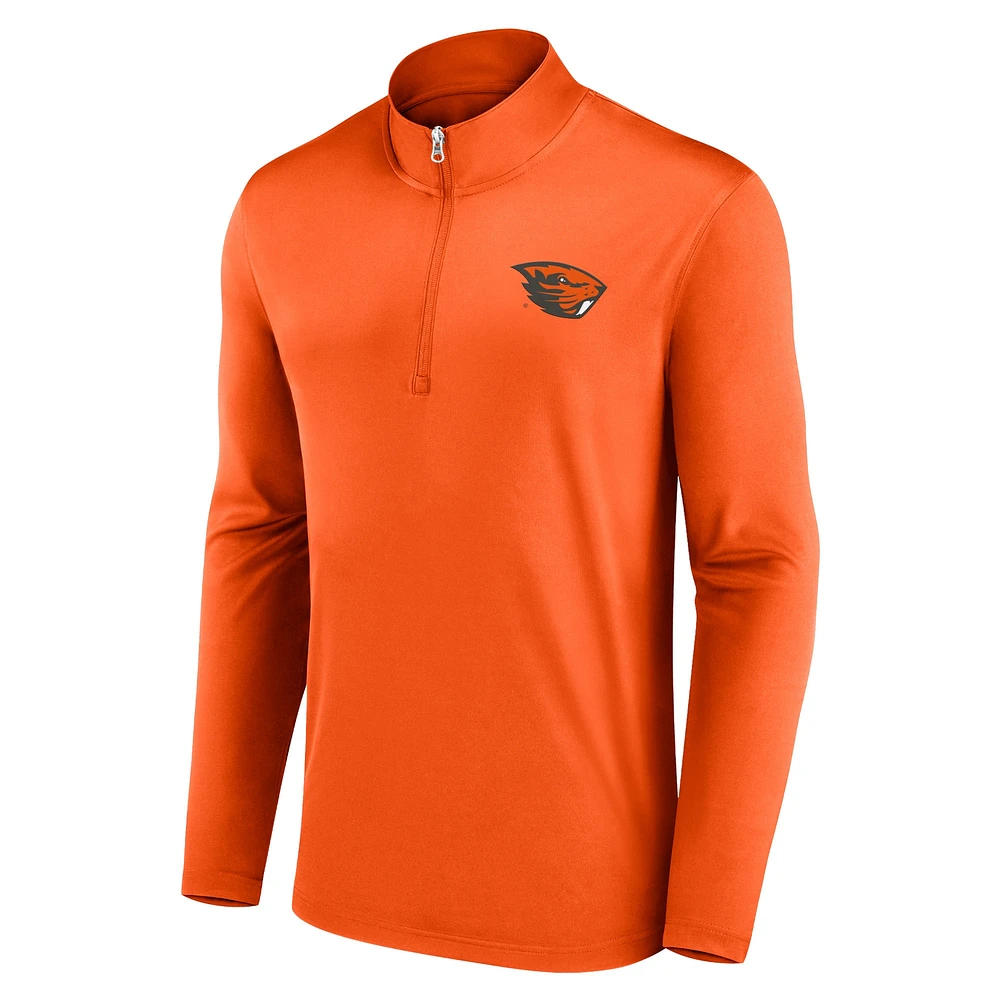 Men's Fanatics Orange Oregon State Beavers Underdog Mindset Quarter-Zip Top