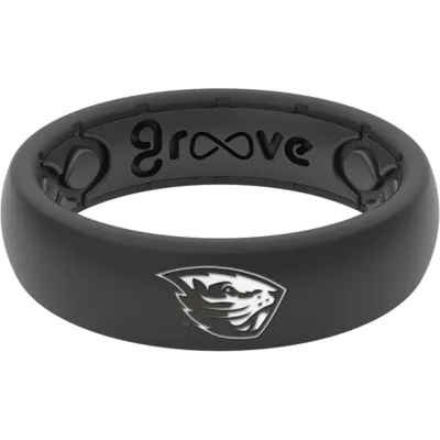 Oregon State Beavers Groove Life Thin Ring - Black