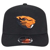 Men's New Era Black Oregon State Beavers Primary 9SEVENTY Trucker Stretch-Snap Hat