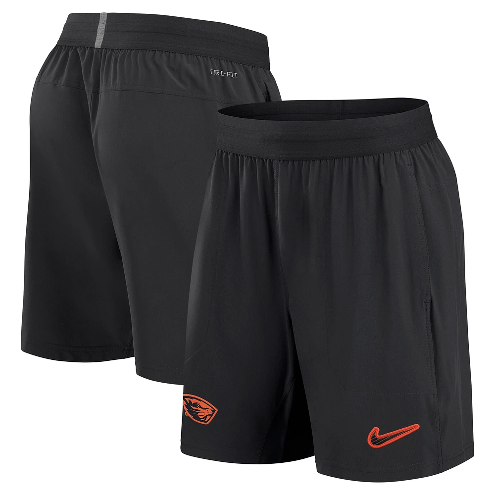 Short tissé Nike noir Oregon State Beavers 2024/25 Sideline Performance pour homme