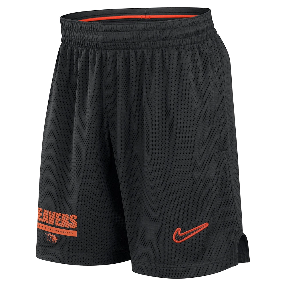 Short en maille Nike pour homme, noir, Oregon State Beavers 2024 Sideline