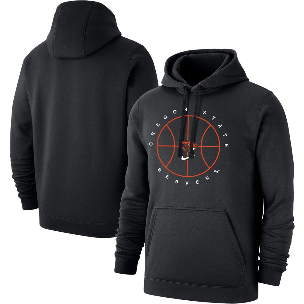 Men's Nike Black Oregon State Beavers Basketball Icon Club Fleece Pullover Hoodie