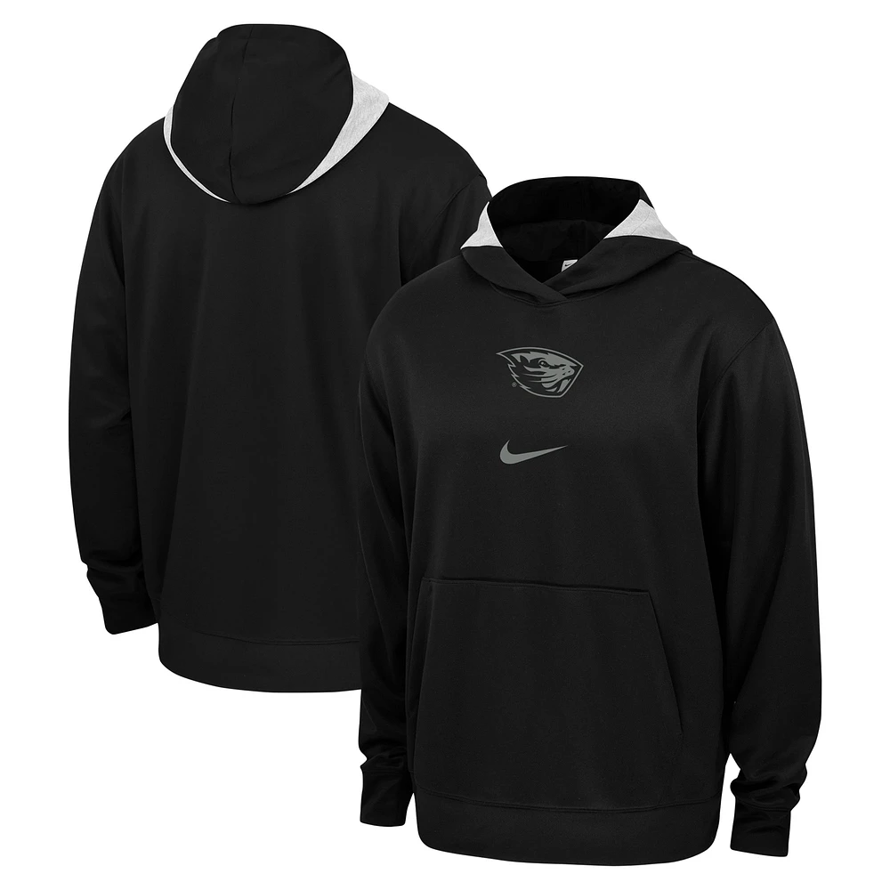 Sweat à capuche Nike pour hommes, noir, Oregon State Beavers, Basketball Spotlight Performance, pull