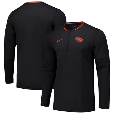 Men's Nike Black Oregon State Beavers Coaches Quarter-Zip Jacket