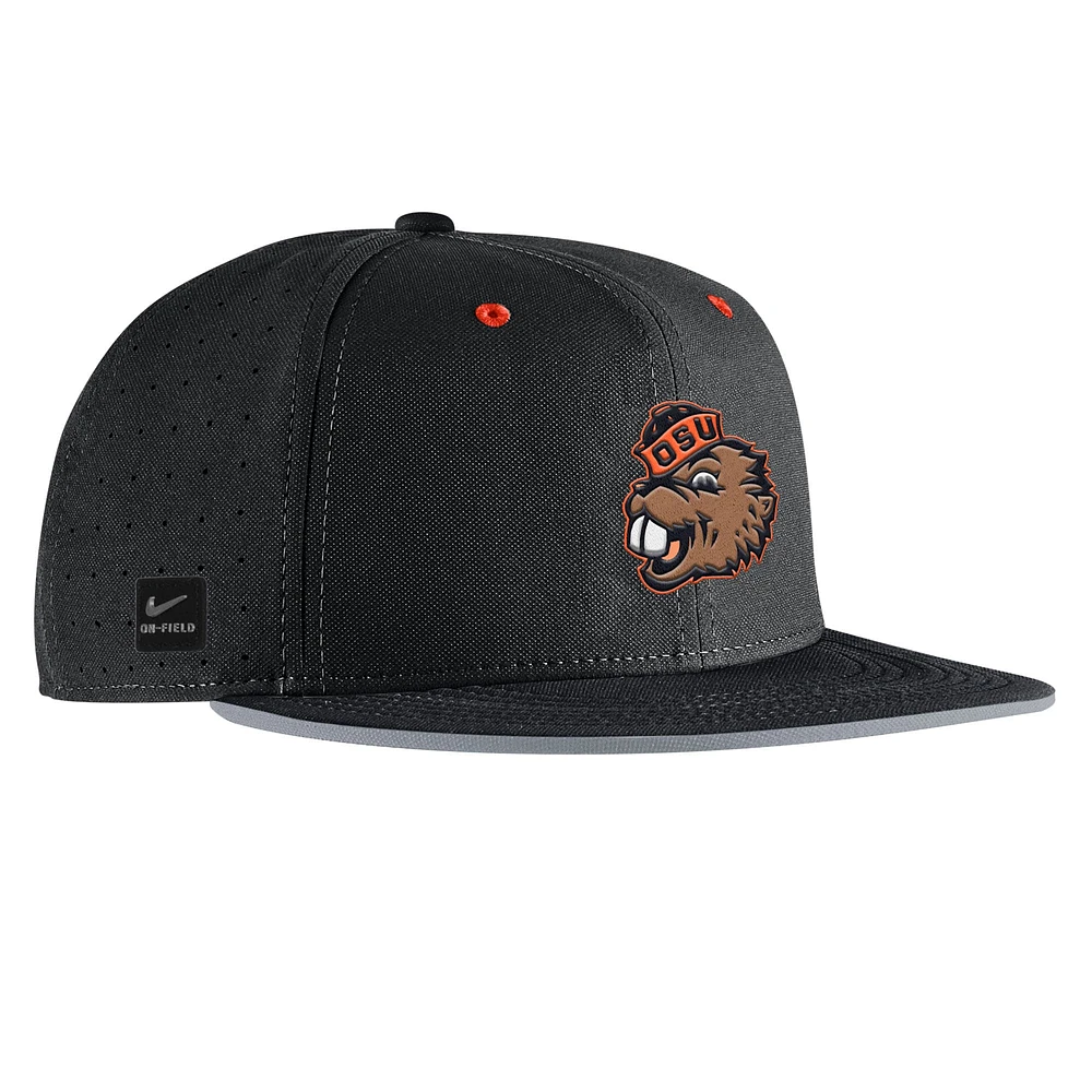Men's Nike Black Oregon State Beavers  On-Field Baseball Performance Fitted Hat