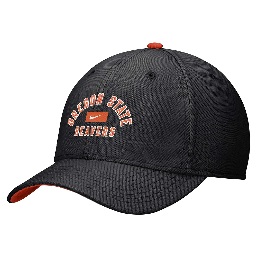 Casquette Nike noire Oregon State Beavers Rise Flex pour homme