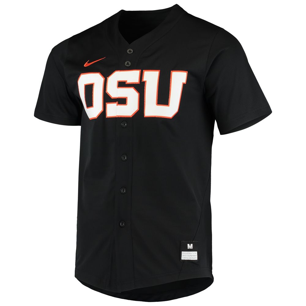 Men's Nike Black Oregon State Beavers Vapor Untouchable Elite Replica Full-Button Baseball Jersey