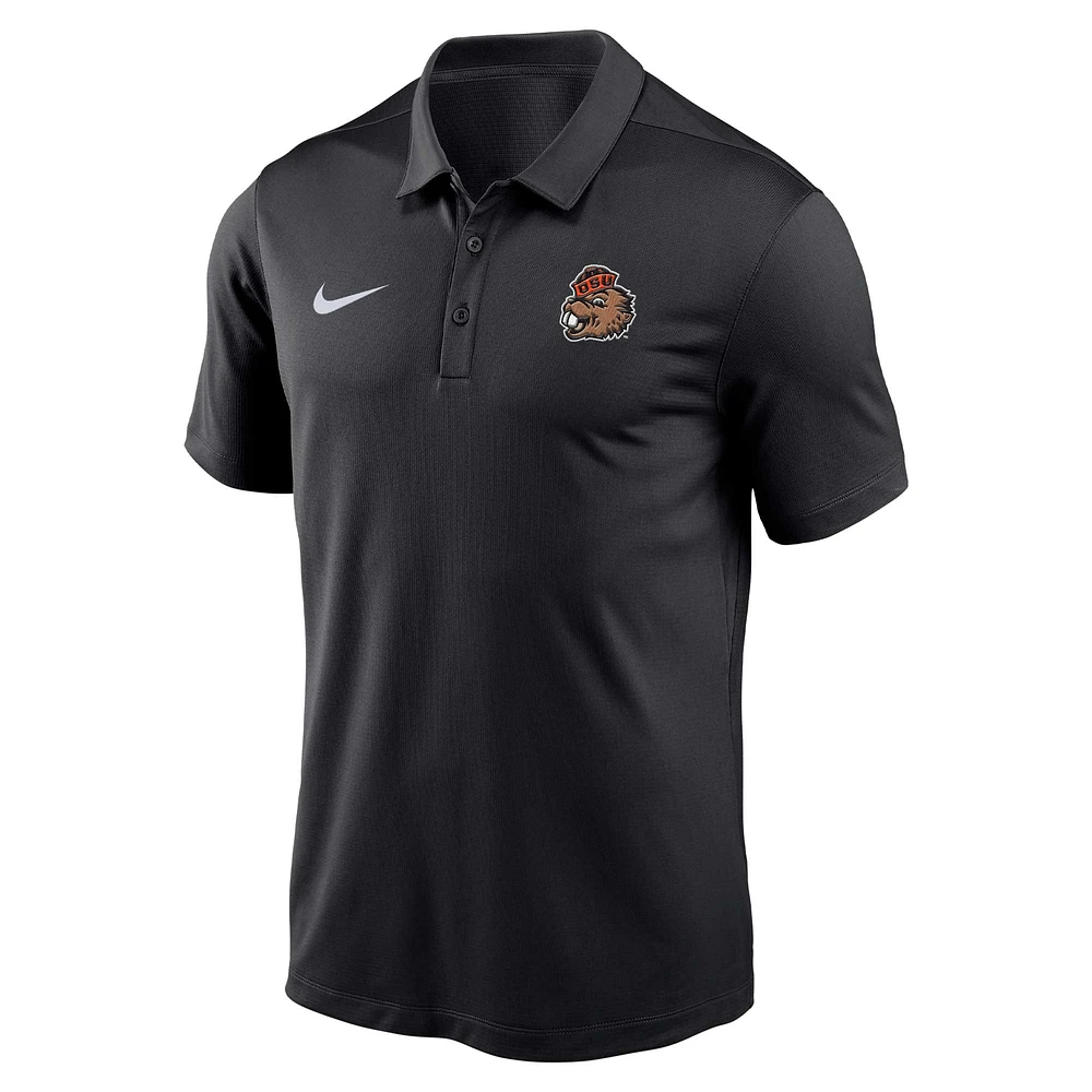 Polo universitaire Nike noir pour homme des Beavers de l'Oregon State