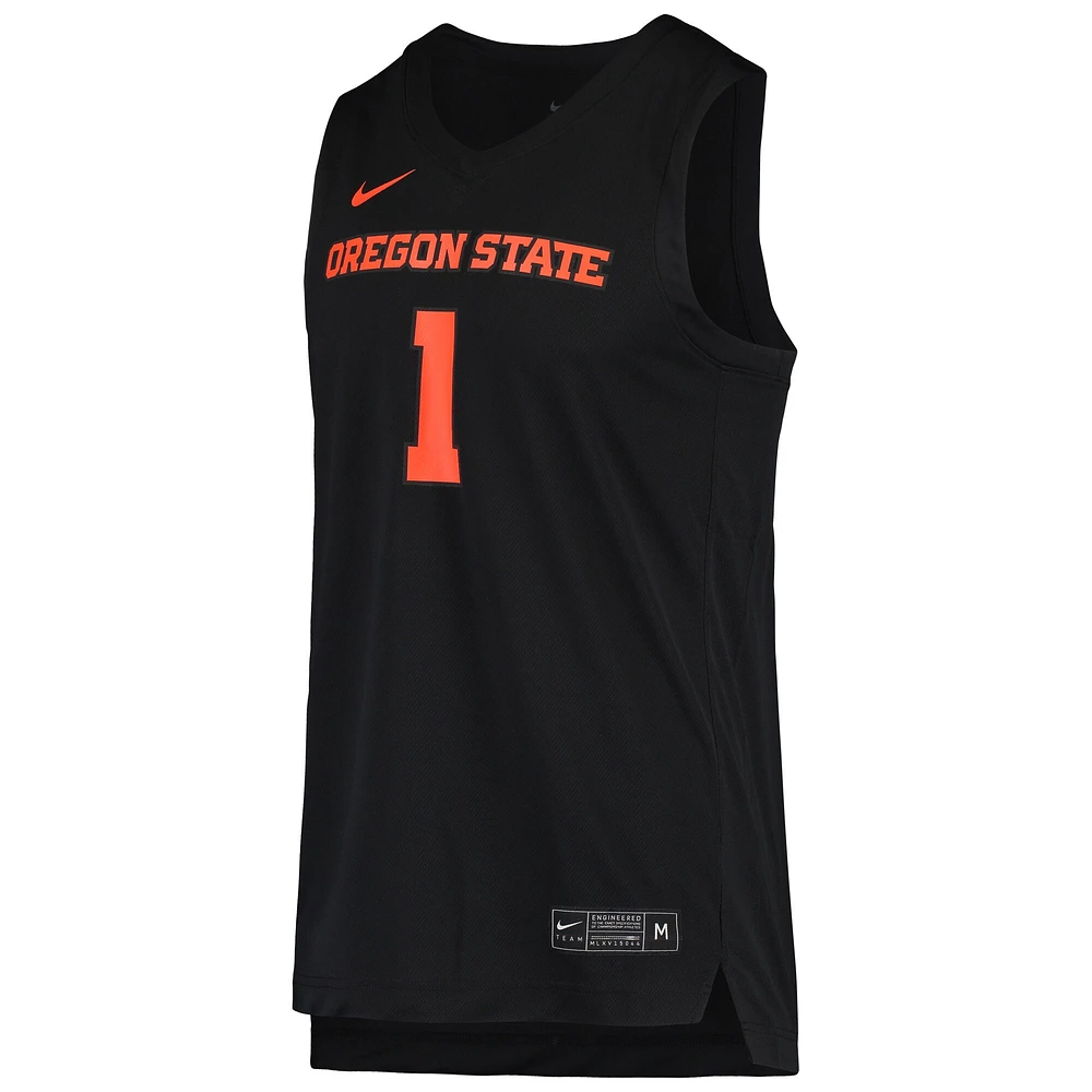 Men's Nike #1 Black Oregon State Beavers Replica Basketball Jersey