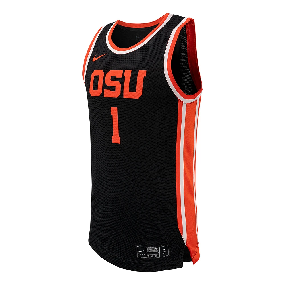 Men's Nike #1 Black Oregon State Beavers Replica Basketball Jersey