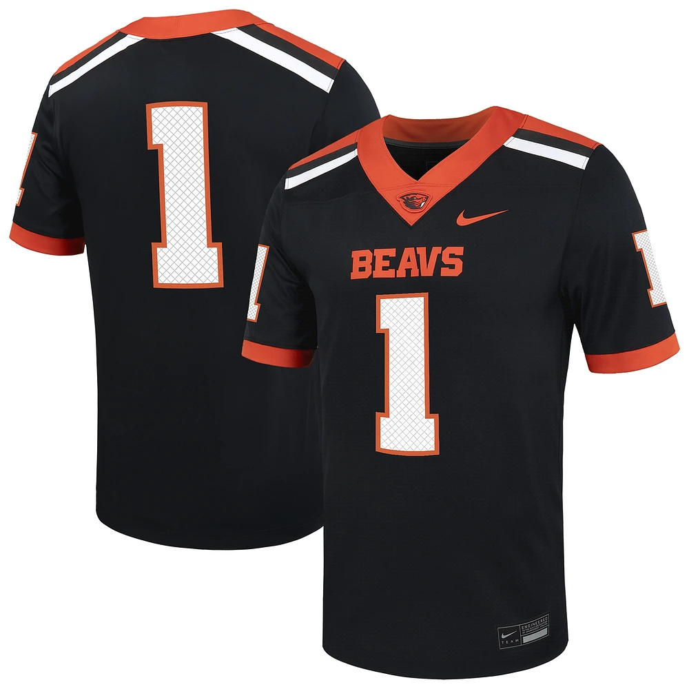 Maillot de football Nike #1 noir pour homme Oregon State Beavers Untouchable