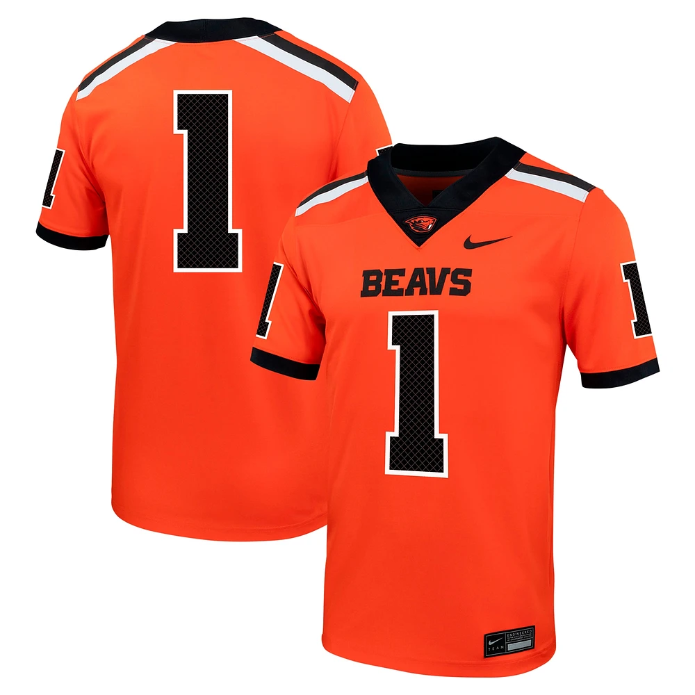 Maillot de football Nike #1 orange Oregon State Beavers Untouchable pour homme