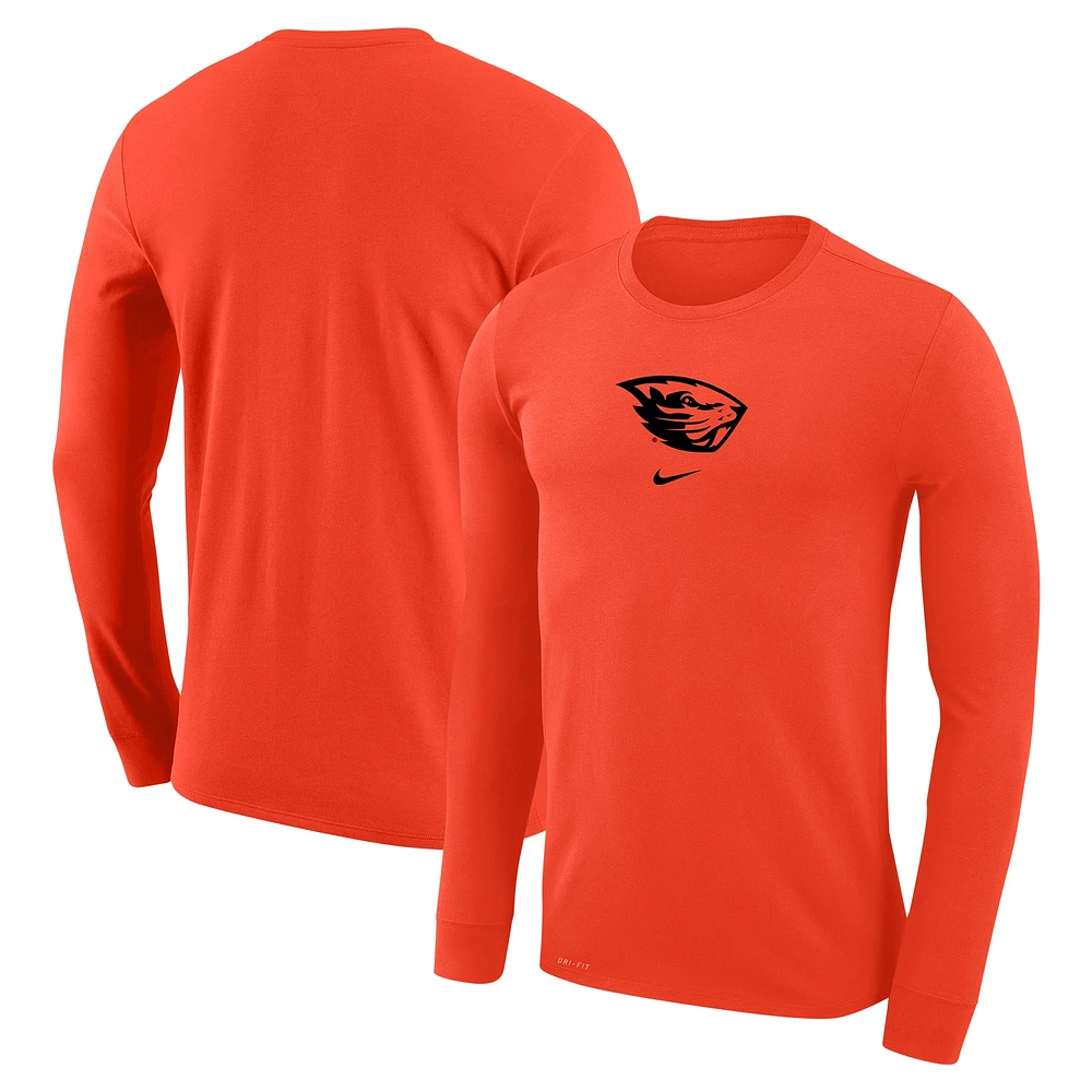 T-shirt à manches longues de basketball Nike Orange Oregon State Beavers pour homme