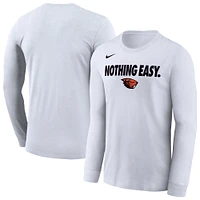 Men's Nike White Oregon State Beavers 2025 On-Court Bench Long Sleeve T-Shirt