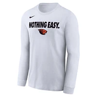 Men's Nike White Oregon State Beavers 2025 On-Court Bench Long Sleeve T-Shirt