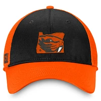 Men's Top of the World Black/Orange Oregon State Beavers Origin Trucker Adjustable Hat