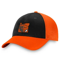 Men's Top of the World Black/Orange Oregon State Beavers Origin Trucker Adjustable Hat