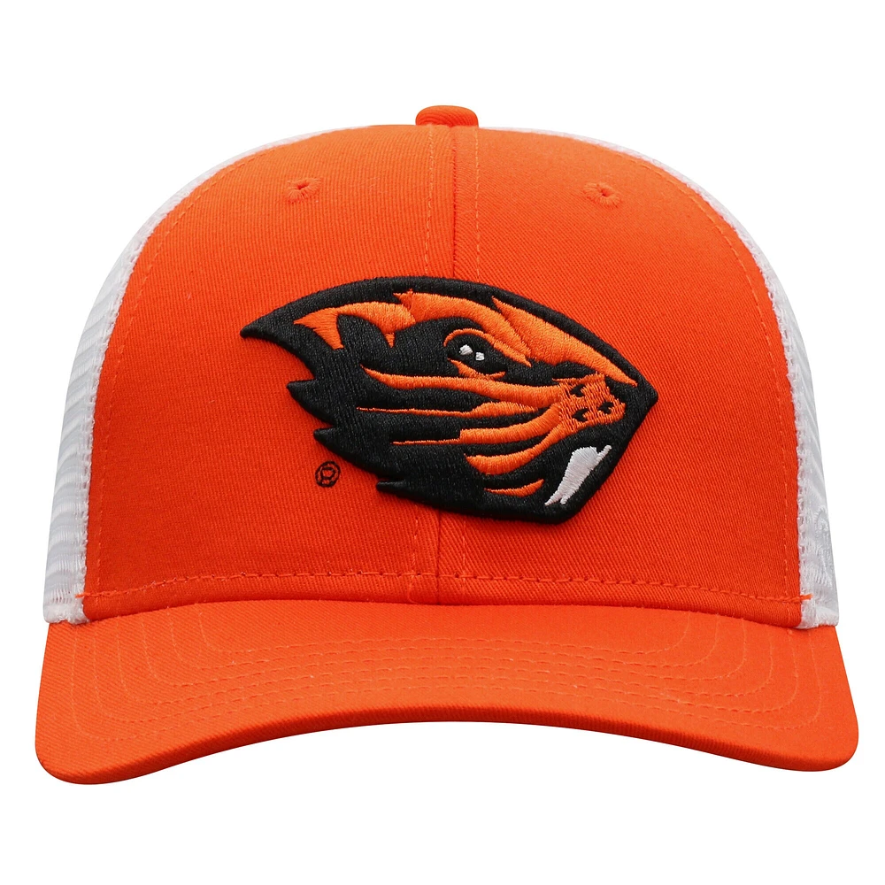 Men's Top of the World  Orange/White Oregon State Beavers Victory Baseline Adjustable Trucker Hat