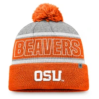 Men's Top of the World Orange Oregon State Beavers Two-Tone Cuffed Knit Hat with Pom