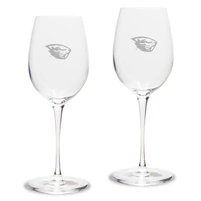 Oregon State Beavers 2-Piece 12oz. Luigi Bormioli Titanium White Wine Glass Set