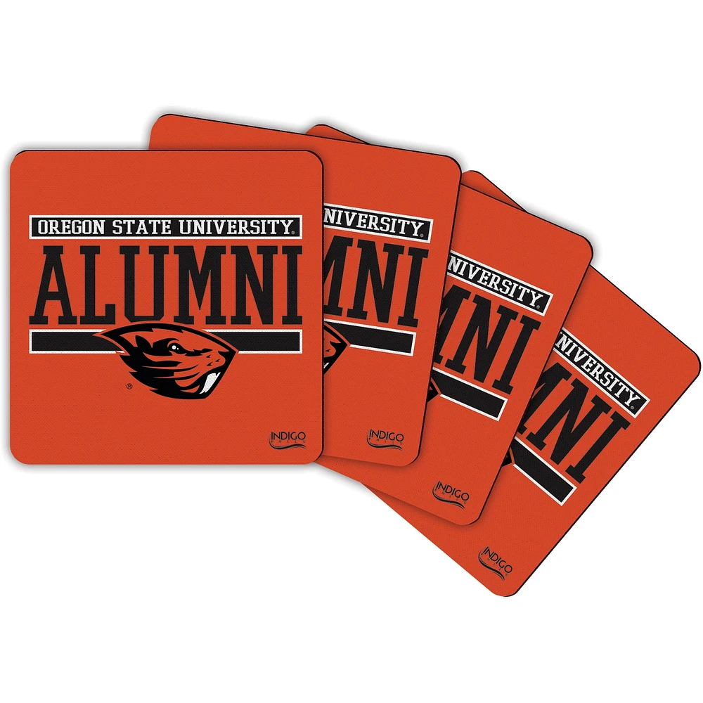 Ensemble de 4 sous-verres en néoprène Oregon State Beavers Alumni