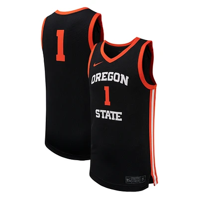 Maillot de basket-ball unisexe Nike #1 noir l'équipe des Beavers l'Oregon State