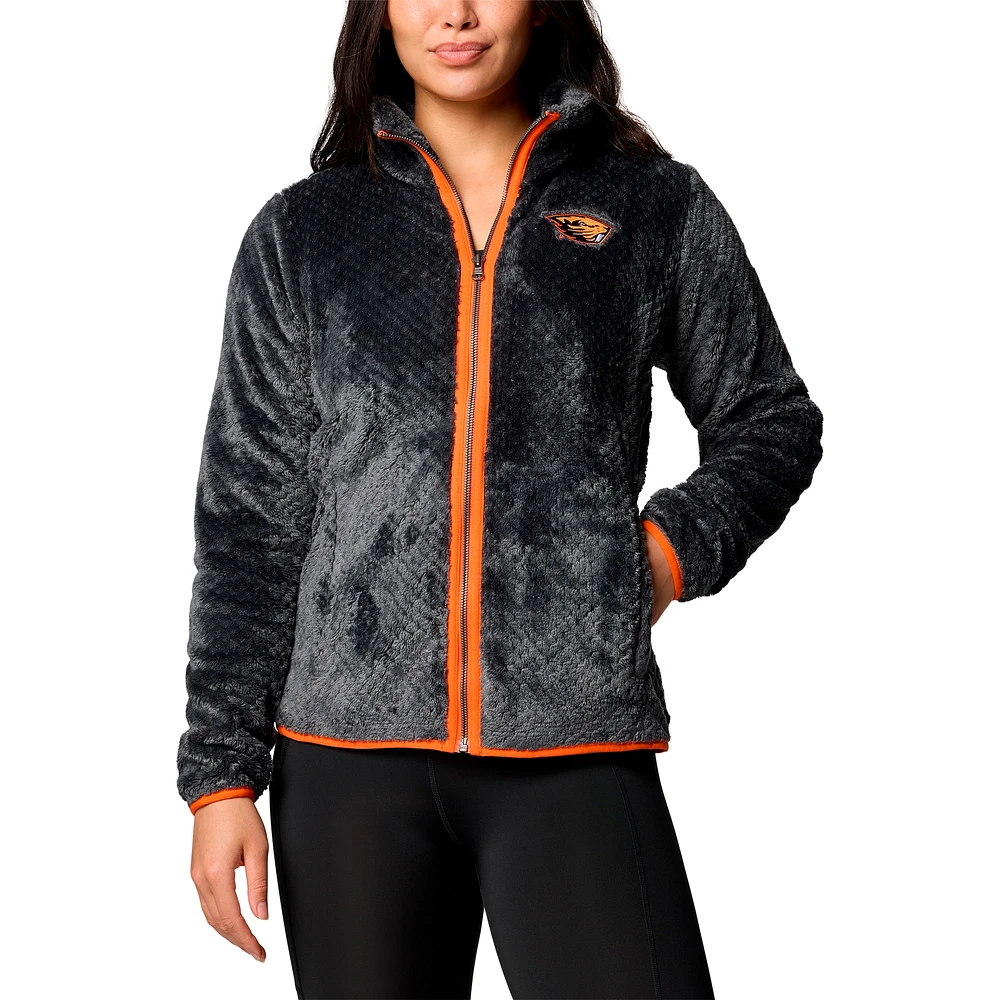 Women's Columbia  Black Oregon State Beavers Fireside II Sherpa Full-Zip Jacket