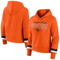 Women's Fanatics  Orange Oregon State Beavers Badge Bridge Pullover Hoodie