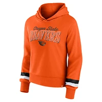 Women's Fanatics  Orange Oregon State Beavers Badge Bridge Pullover Hoodie