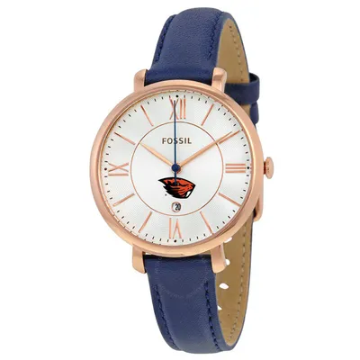 Oregon State Beavers Fossil Women's Jacqueline Leather Watch