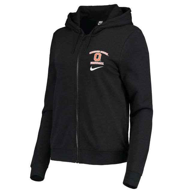 Sweat à capuche entièrement zippé Nike Oregon State Beavers Varsity Fleece pour femme, noir