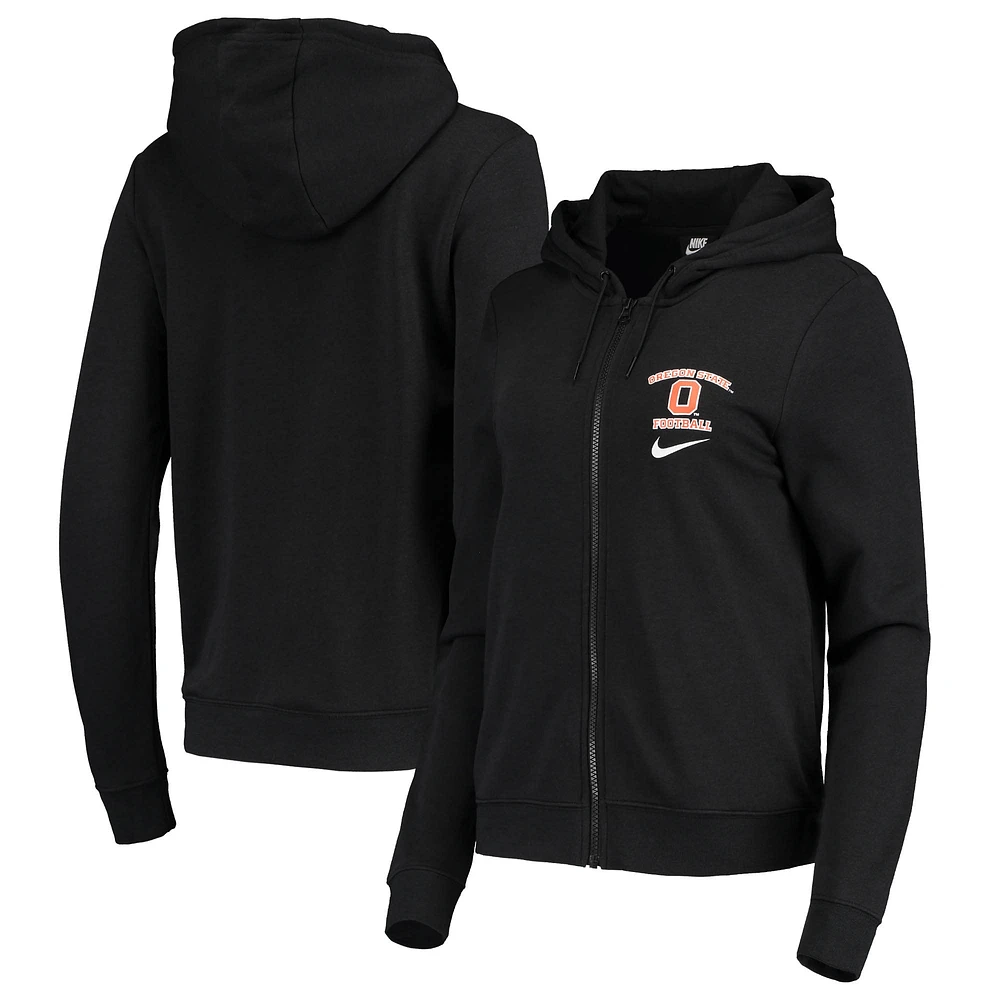 Women's Nike Black Oregon State Beavers Varsity Fleece Full-Zip Hoodie