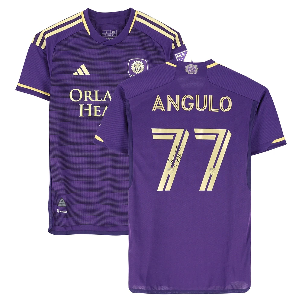 Ivan Angulo Orlando City SC Autographed Match-Used #77 Purple adidas Jersey from the 2024 MLS Season - Size S