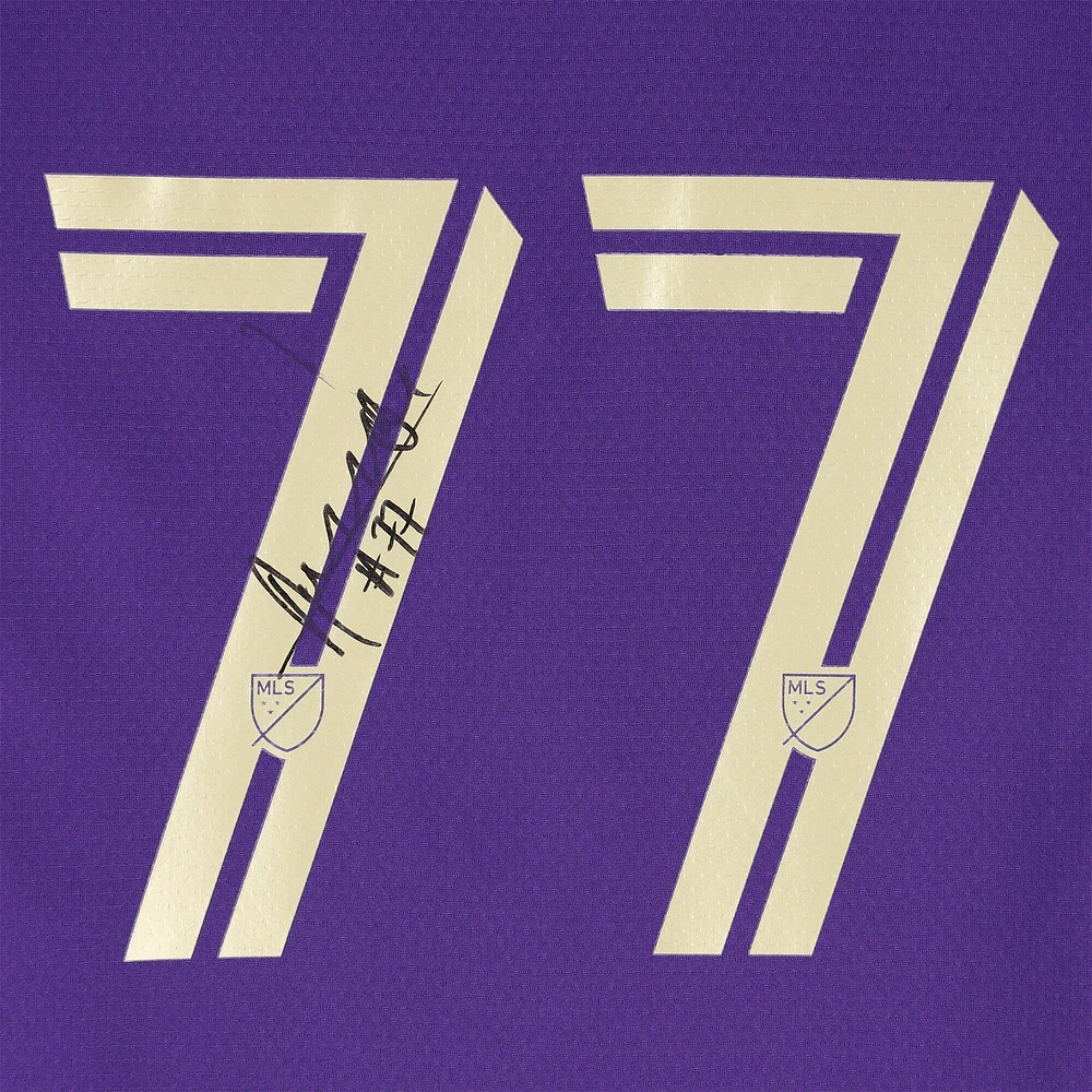 Ivan Angulo Orlando City SC Autographed Match-Used #77 Purple adidas Jersey from the 2024 MLS Season - Size S
