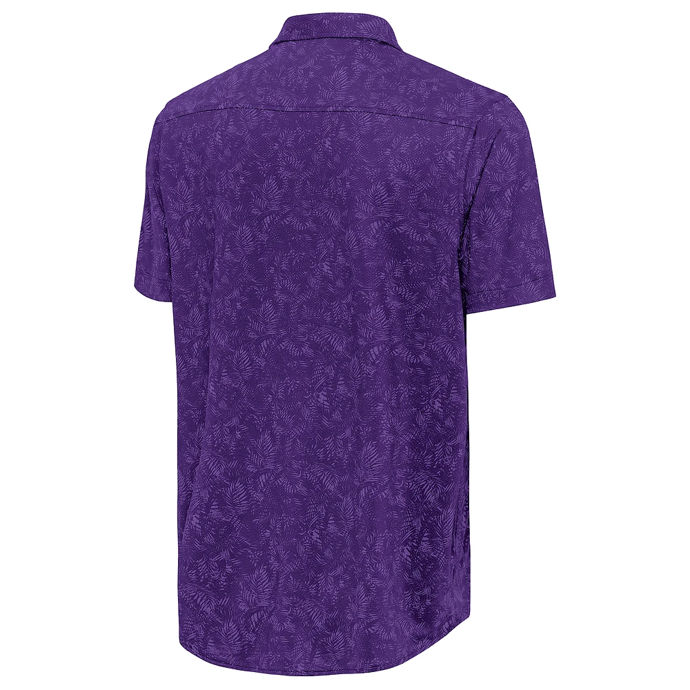 Men's Antigua  Purple Orlando City SC Lush Woven Button-Up Top