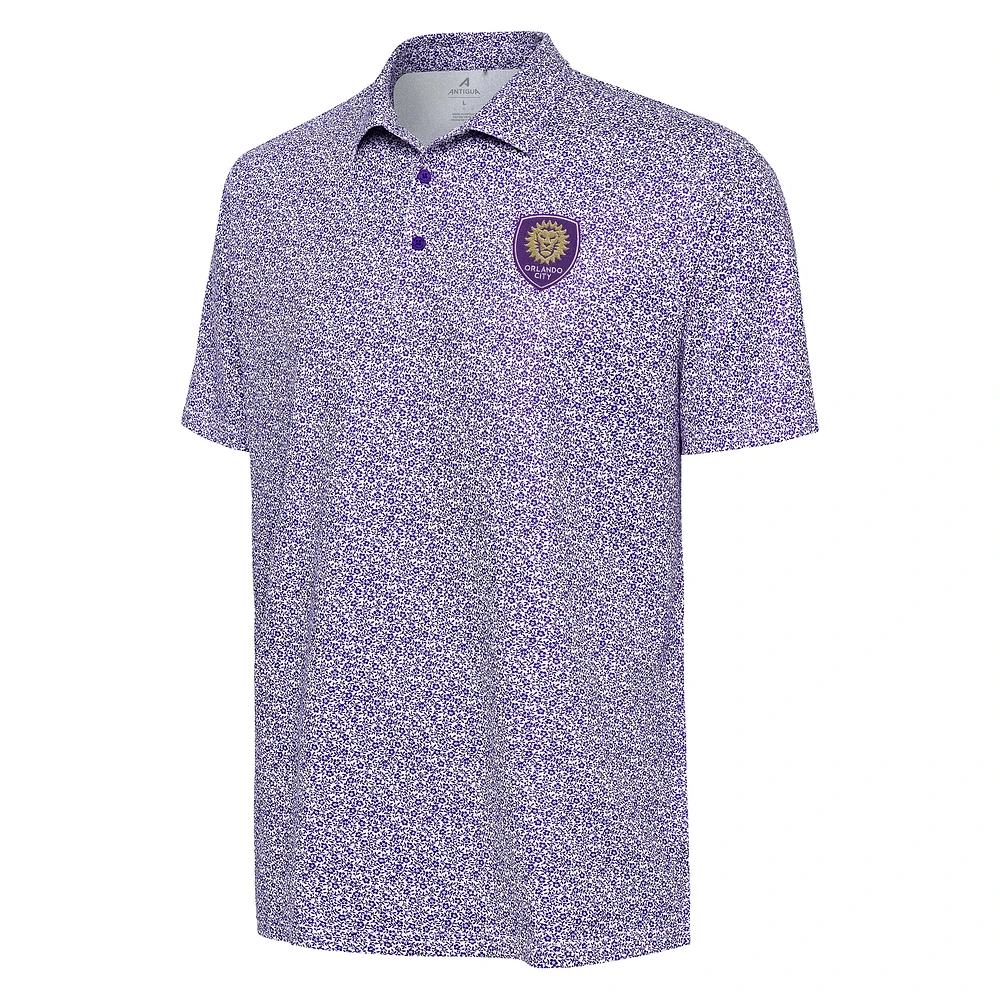 Polo à motifs d'Orlando City SC Field blanc Antigua pour homme