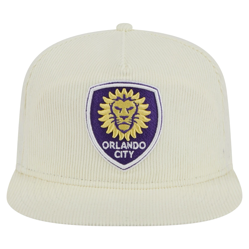 Men's New Era  Cream Orlando City SC 2025 Kickoff Snapback Golfer Hat
