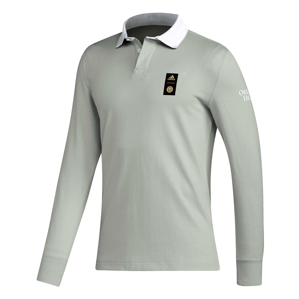 Men's adidas 2023 Player Gray Orlando City SC Travel Long Sleeve Polo