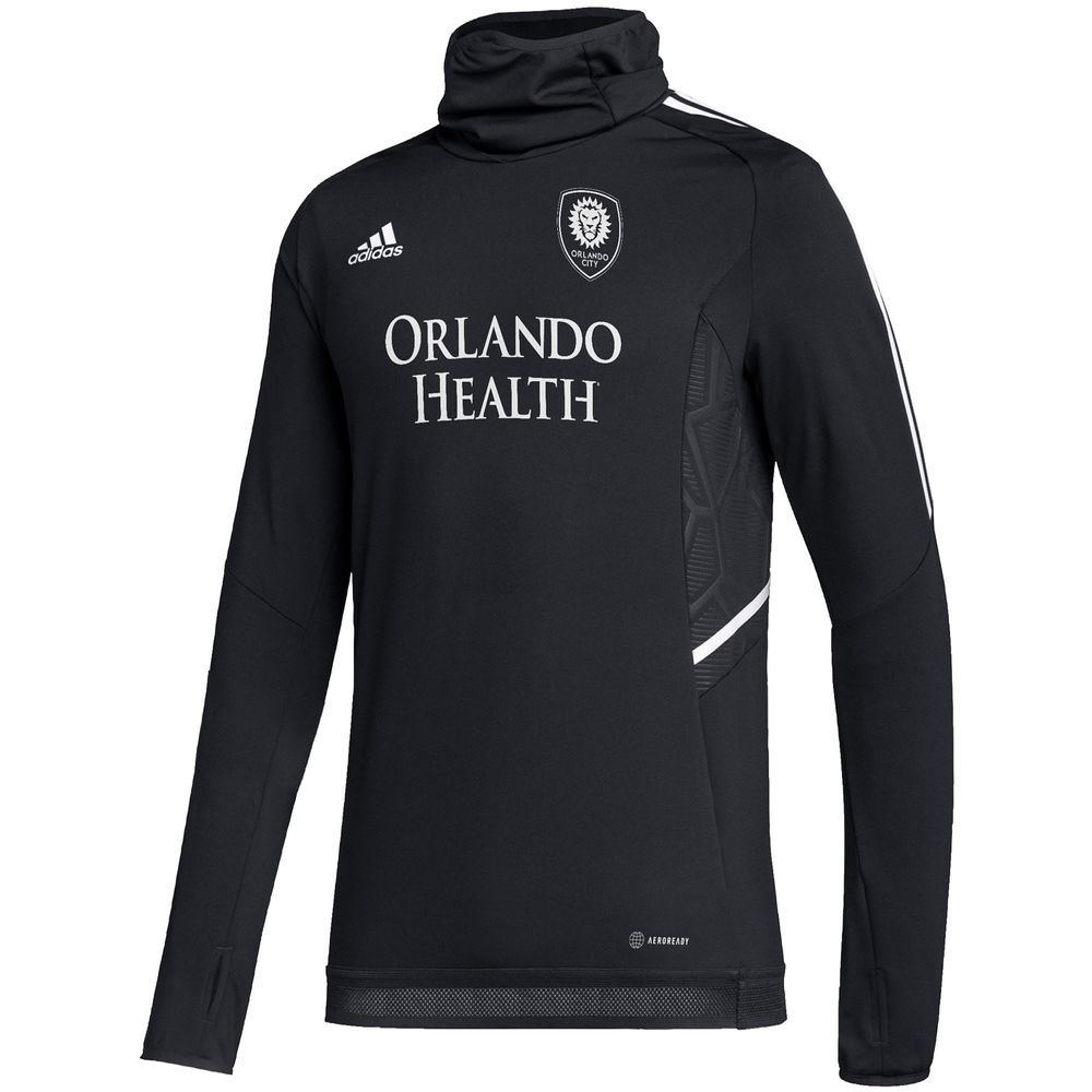 Men's adidas Black Orlando City SC COLD.RDY Raglan Warmup Pullover Jacket