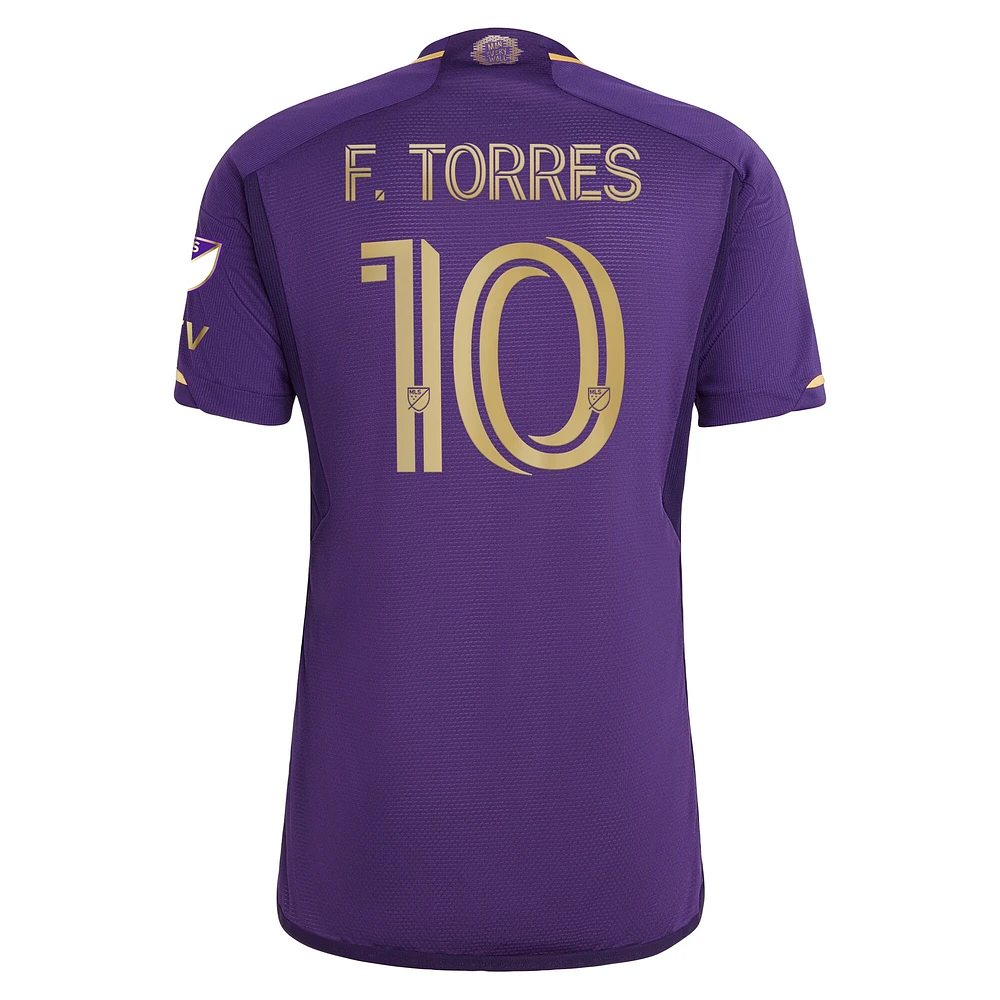 Maillot de joueur authentique adidas Facundo Torres violet Orlando City SC 2024 The Wall Kit pour homme