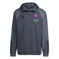 Veste adidas grise Orlando City SC 2024 toutes saisons entièrement zippée pour homme