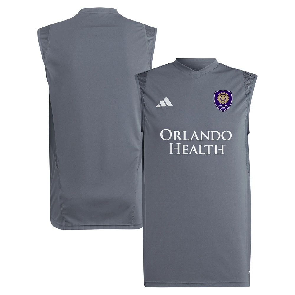 Men's adidas Gray Orlando City SC 2024 Sleeveless Training Jersey