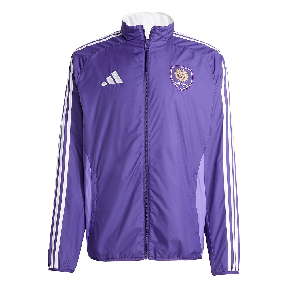 Men's adidas Purple/White Orlando City SC 2025 Anthem Reversible Full-Zip Jacket