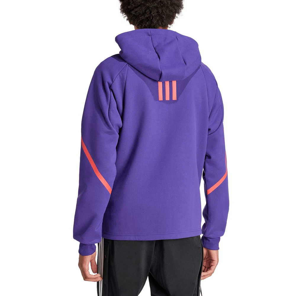 Veste violette adidas Orlando City SC 2024 Anthem Travel à manches raglan et fermeture éclair pour homme