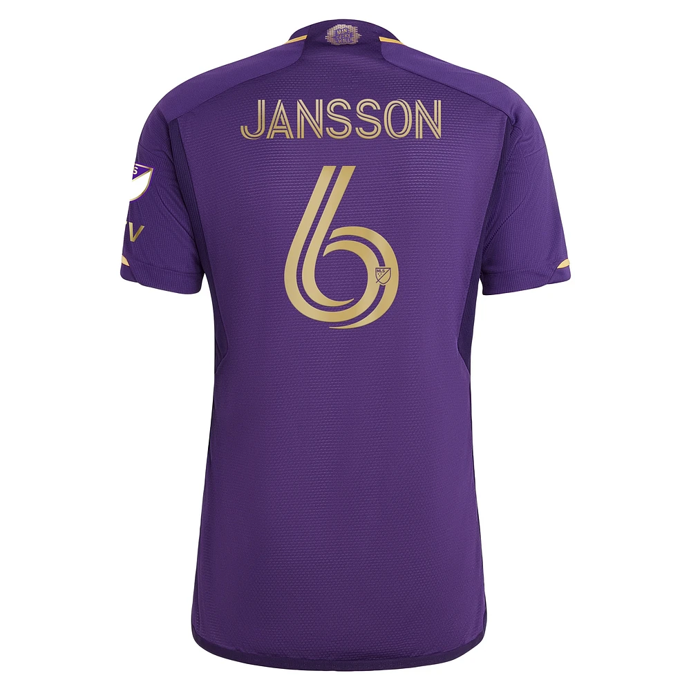 Men's adidas Robin Jansson Purple Orlando City SC 2024 The Wall Kit Authentic Player Jersey