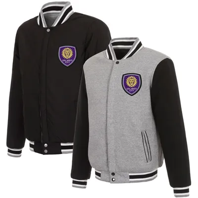 Orlando City SC JH Design Fleece Full-Snap Reversible Jacket - Gray/Black