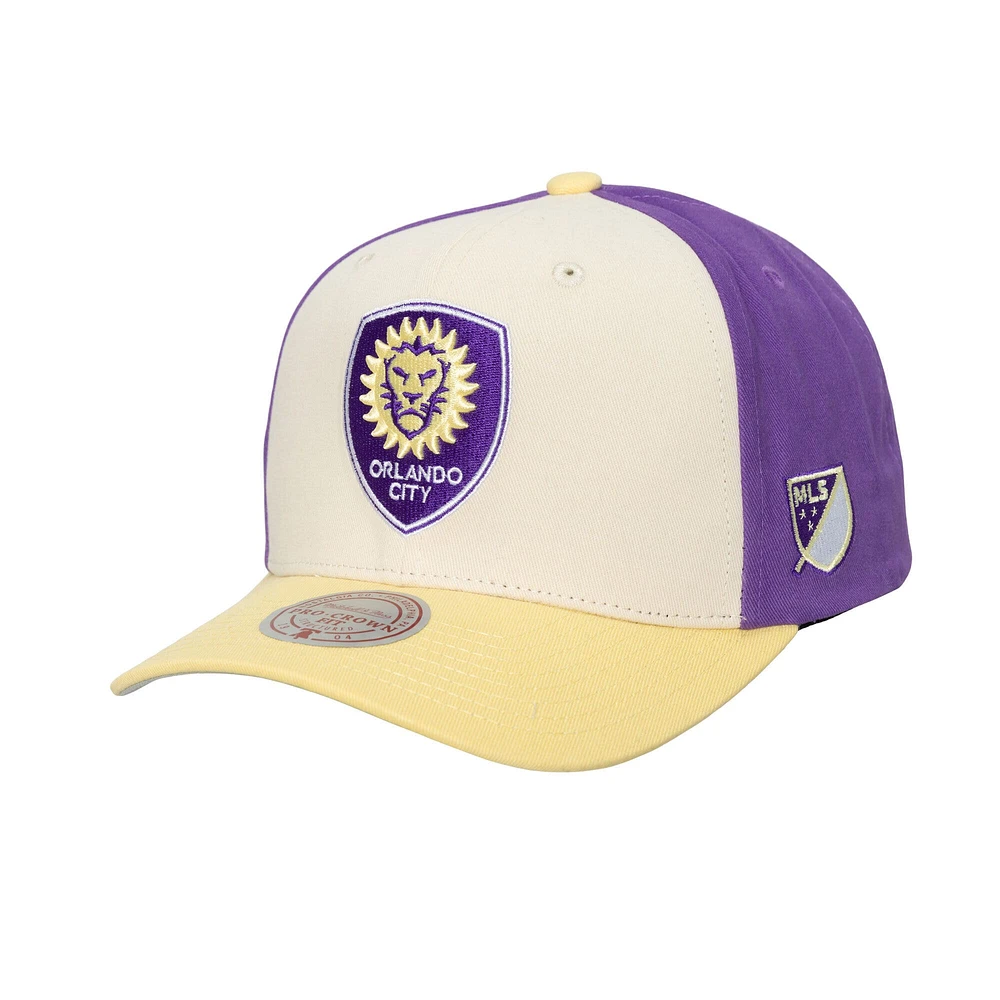 Men's Mitchell & Ness Cream Orlando City SC Brushed Off Pro Crown Snapback Hat