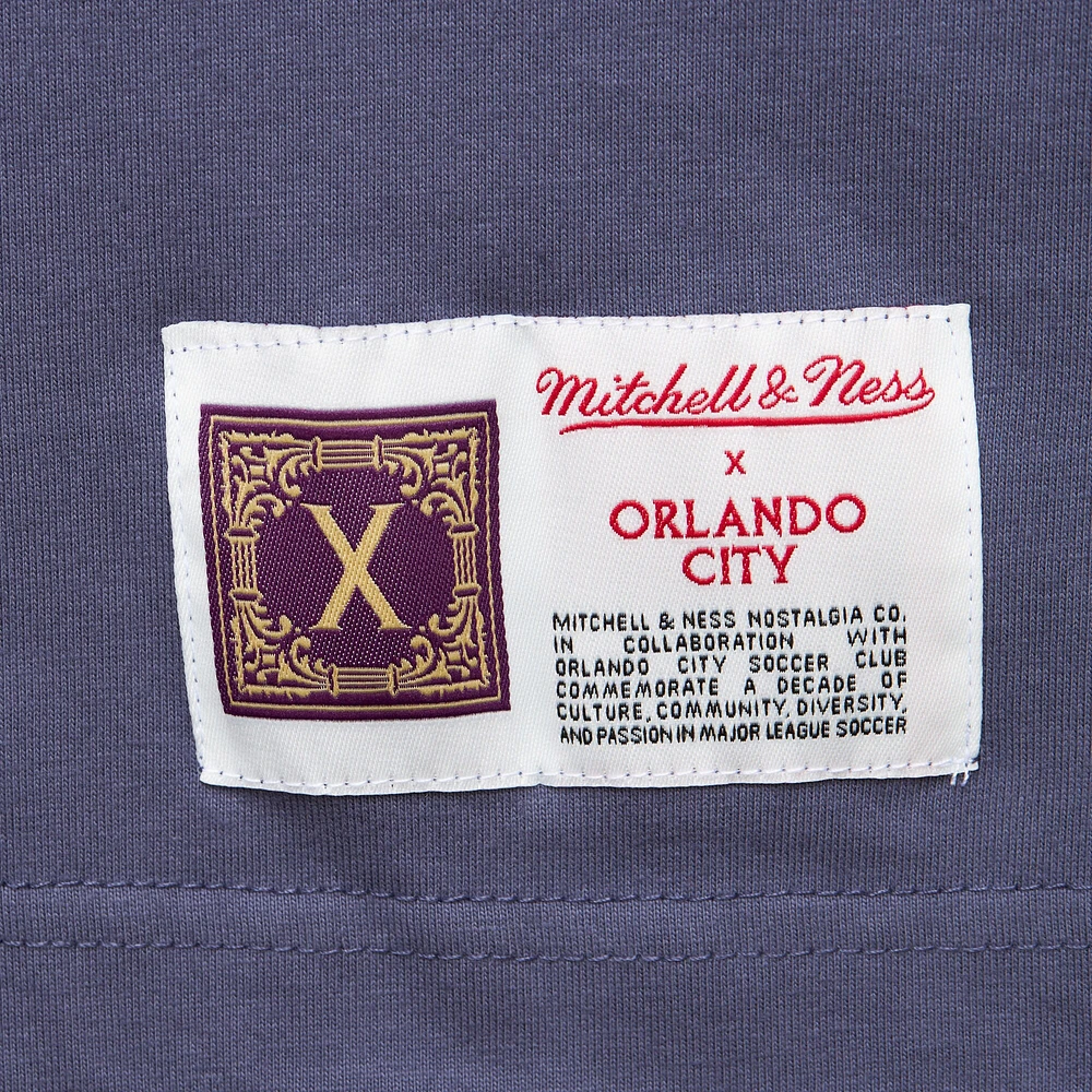 Men's Mitchell & Ness Lavender Orlando City SC 10th Anniversary Premium Pocket T-Shirt