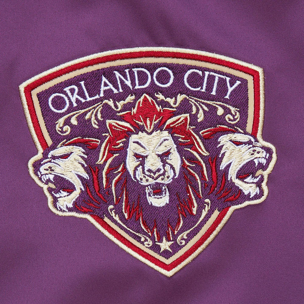 Veste violette à bouton-pression légère en satin Mitchell & Ness Orlando City SC 10e anniversaire pour hommes